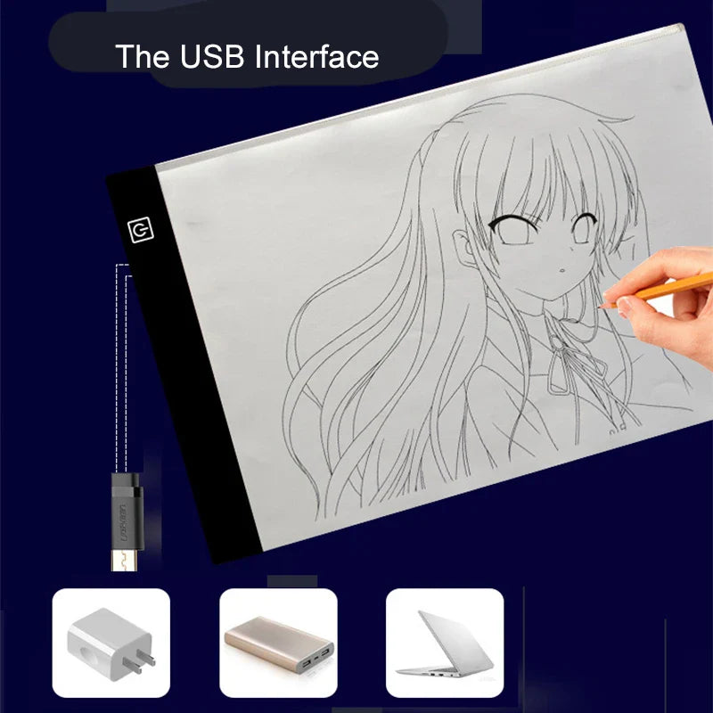 LED Drawing Copy Pad Dimmable Light Board Adjustable Art Tablet Educational Toy