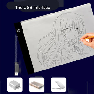 LED Drawing Copy Pad Dimmable Light Board Adjustable Art Tablet Educational Toy