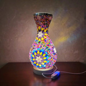 Turkish Mosaic Table Lamp Hand Inlaid Glass Mediterranean Bedroom Living Room Decor