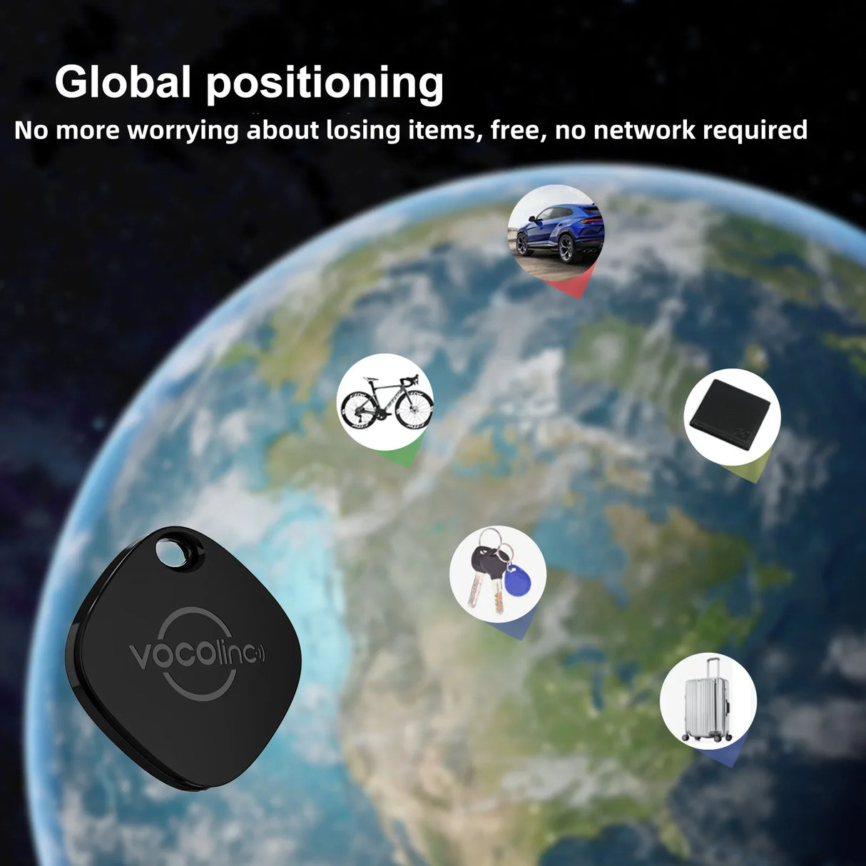Bluetooth Key Finder Smart Tag Tracker for Keys Wallet Car Find My iOS