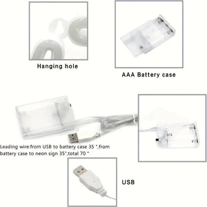 Custom Neon Sign USB/Battery Powered for Bedroom, Wedding, Bar Wall Decor