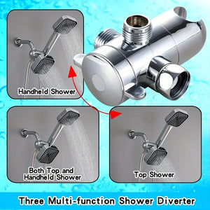 High-Flow 2-in-1 Handheld & Rain Shower Head Set Square Wall-Mounted Bathroom