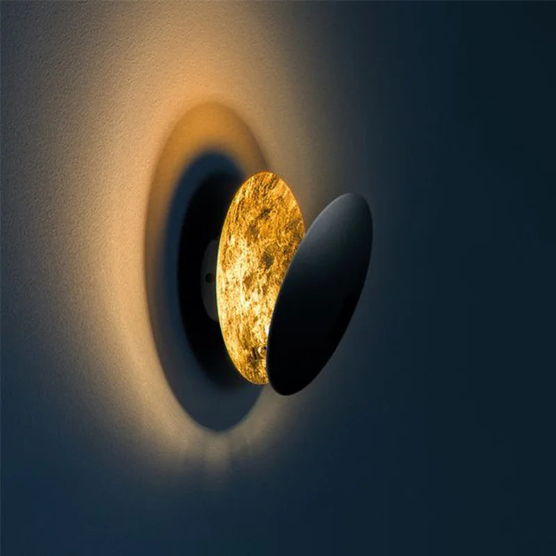 Solar Eclipse Wall Light – Moon Design Vintage LED Sconce for Bedroom & Stairs