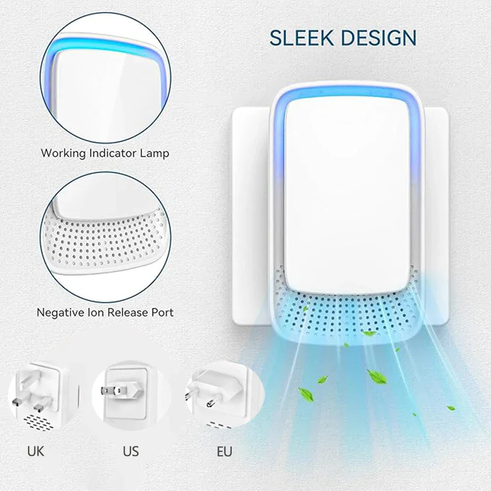 Portable Mini Air Purifier Negative Ionizer for Home Office Pets Odor Smoke