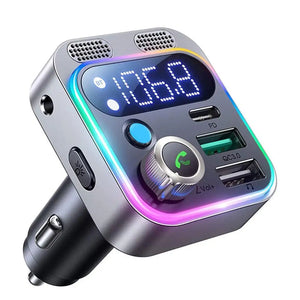Bluetooth 5.3 FM Transmitter Car Charger with USB Fast Charging and Type C PD Adapter
