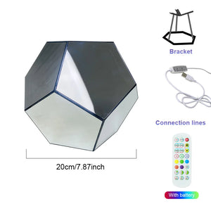 LED RGB Dodecahedron Night Light Geometric Colorful Space Lamp Home Decor Gift