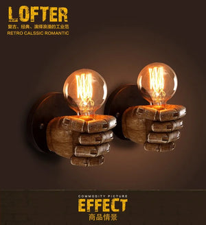 Resin Hand Wall Lamp – Left/Right Fist Sconce Light for Bar, Restaurant & Home Decor