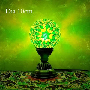 Turkish Mosaic Ball Table Lamp Handcrafted Art Deco Glass Romantic Bedside Light