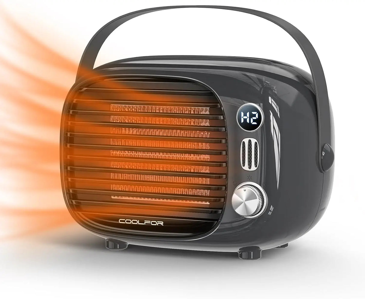 800W/500W Ceramic Space Heater with Temp Control for Home