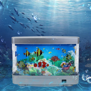 Tropical Fish Tank Lamp Virtual Aquarium LED Night Light Kids Room Gift