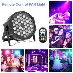 RGB Par Lights 36LED Stage Lighting – DMX512 Uplights for DJ, Party, Wedding Events