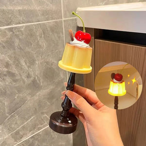 Pudding LED Night Light Cute Battery Bedside Desk Lamp Kids Bedroom Decor Gift