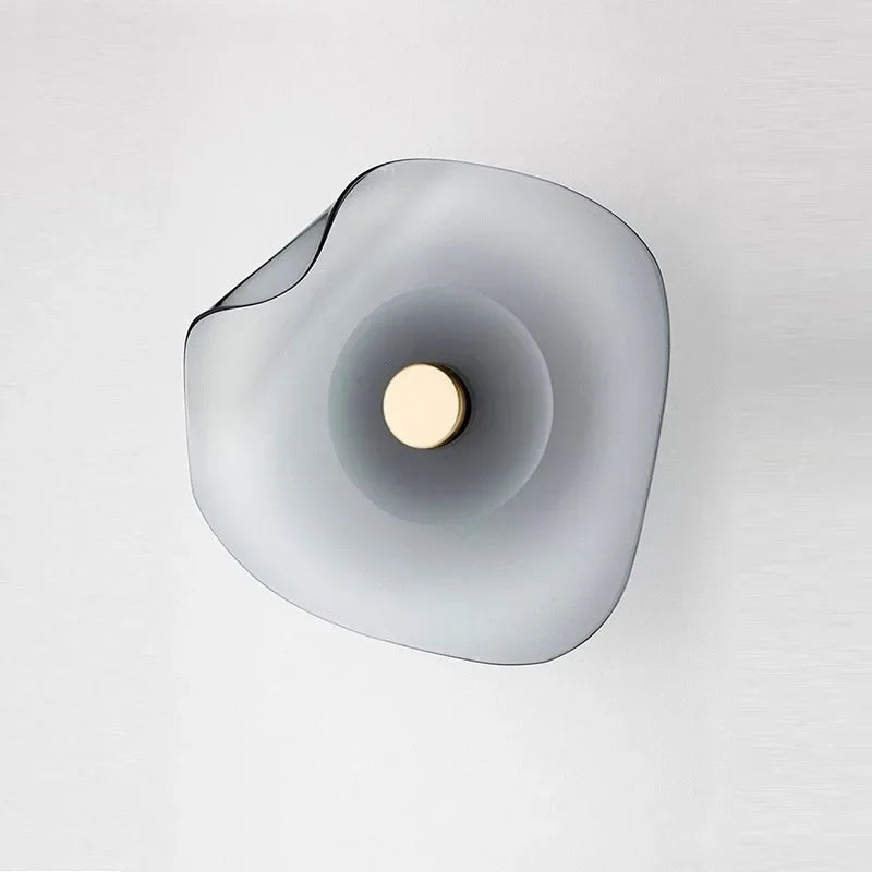 Nordic Glass LED Wall Lamp Minimalist Round Sconce for Bedroom Living Room