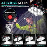 8 LED Rechargeable Headlamp Powerful Headlight for Camping Fishing Hiking