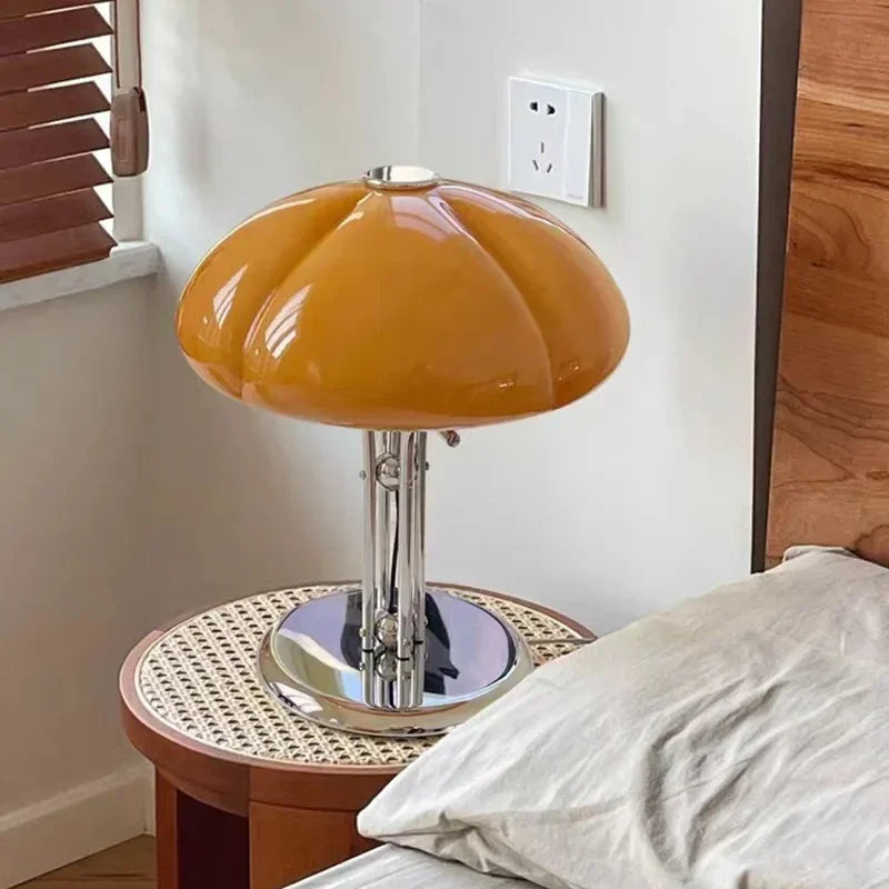 Nordic Pumpkin LED Desk Lamp Bauhaus Retro Bedroom Bedside Living Room Light