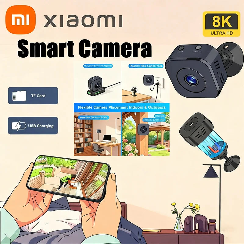 Xiaomi 8K Mini Security Camera Full Color Night Vision WiFi Motion Surveillance