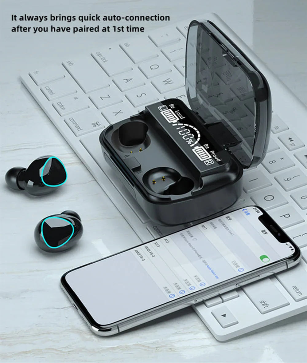 M10 Wireless Earbuds Bluetooth Headphones High-Quality Sound Sports Gaming Power Bank