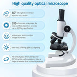 40X–2000X Microscope for Kids Adults with LED Light Phone Adapter Science Kit