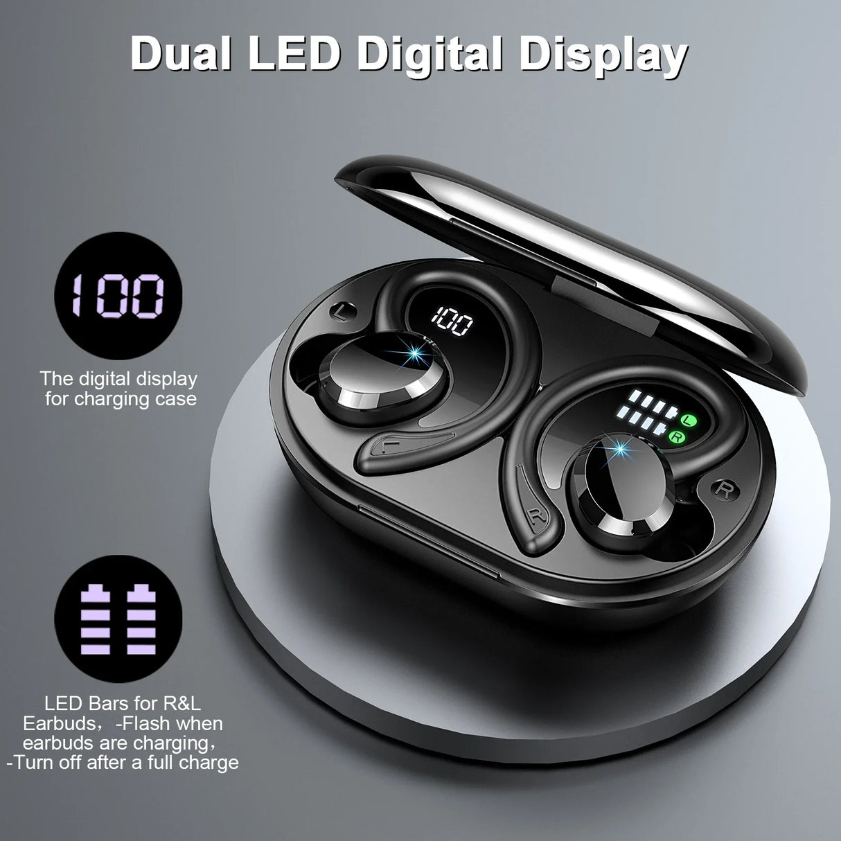 Wireless Bluetooth 5.3 Earbuds Stereo Bass In-Ear Noise Cancelling IP7 Waterproof