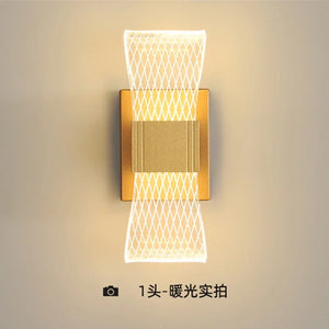 Gold Modern LED Wall Lamp – Luxury Aluminum Bedside Light for Bedroom & Living Room