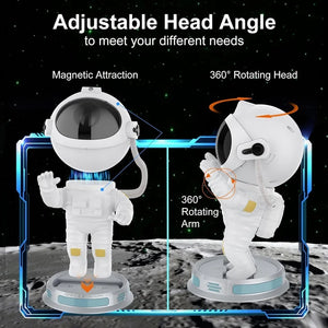 Galaxy Star Projector Night Light Astronaut Lamp Starry Sky Bedroom Home Decor