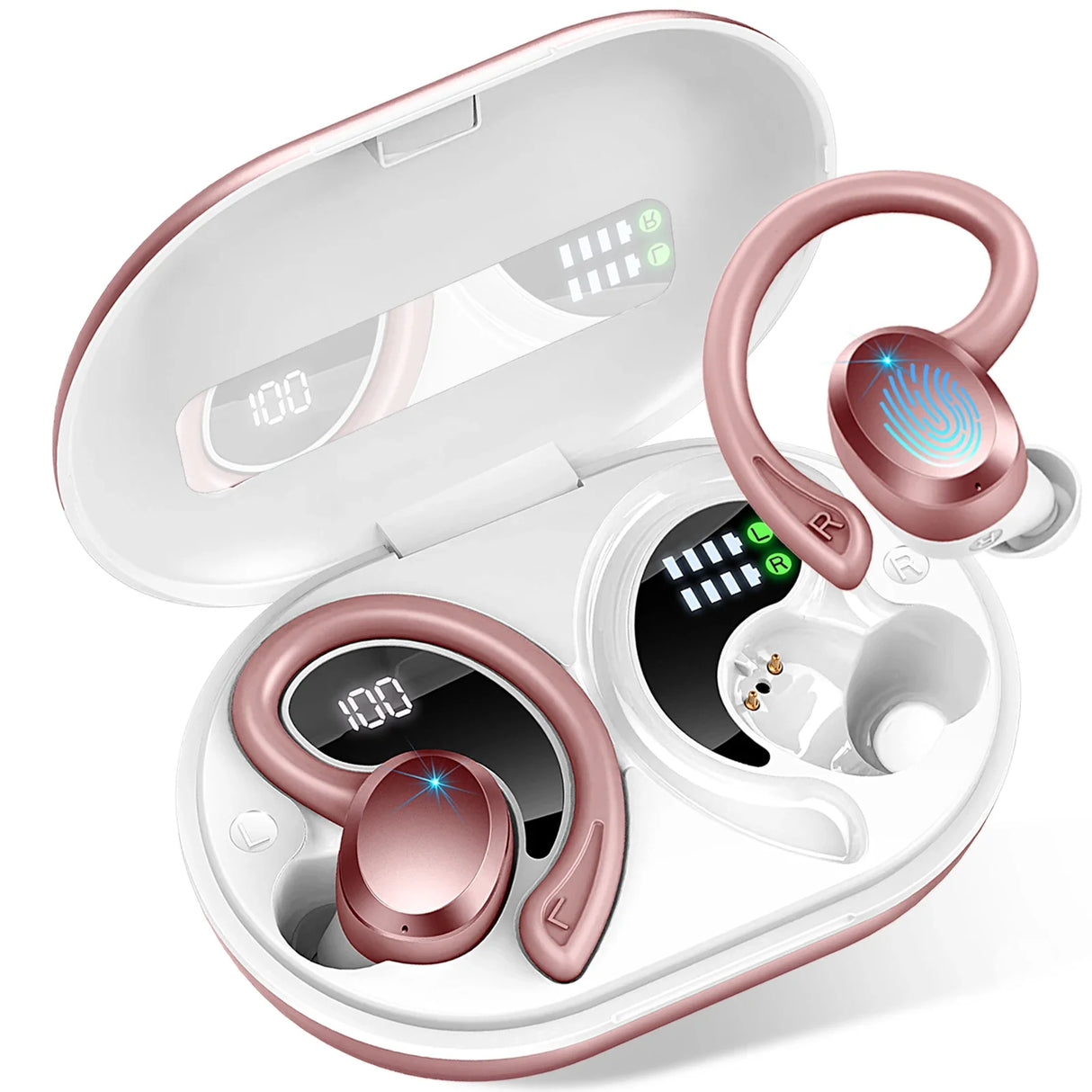 Wireless Bluetooth 5.3 Earbuds Stereo Bass In-Ear Noise Cancelling IP7 Waterproof
