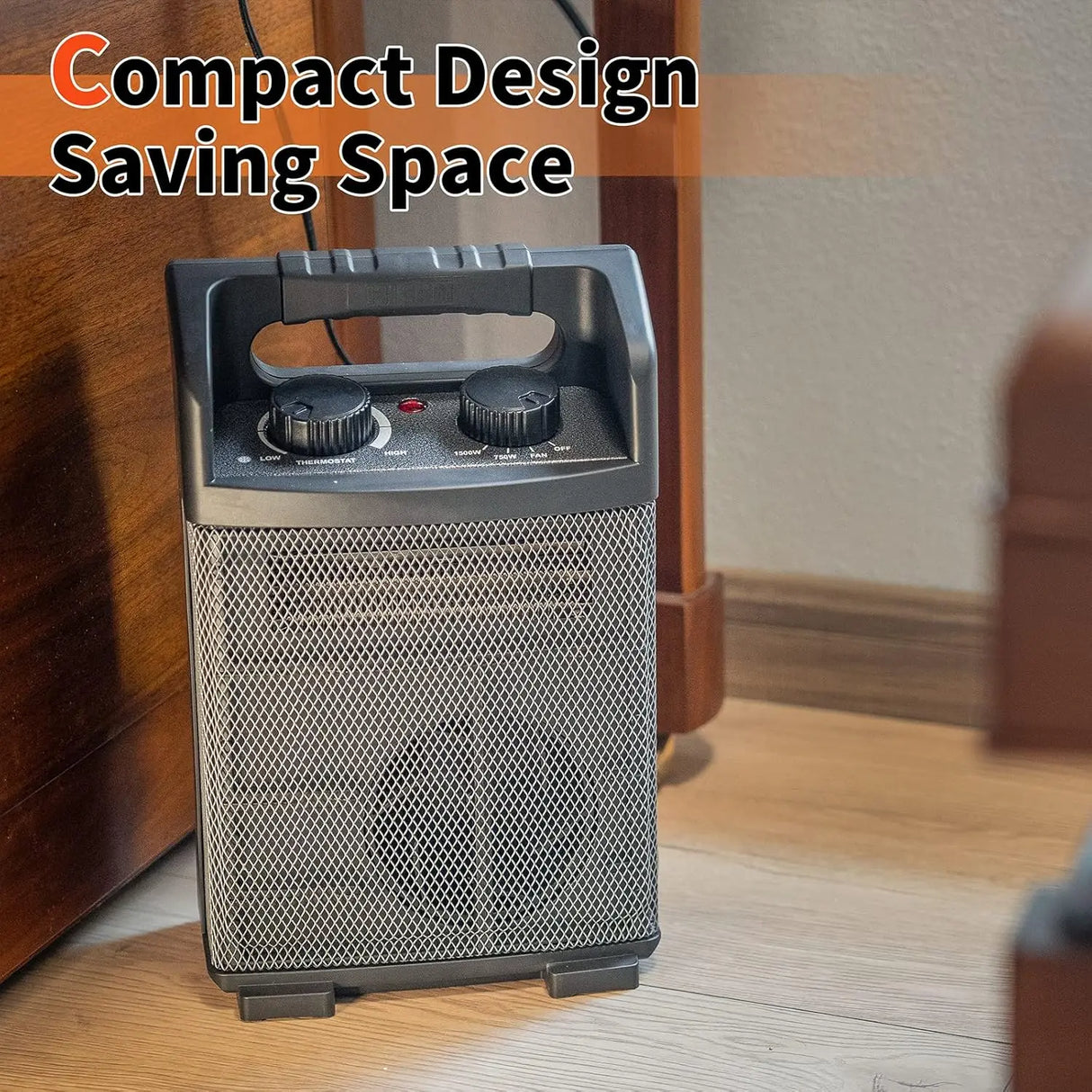 1500W Electric Space Heater – Utility Heater 5120 BTU with Thermostat Control