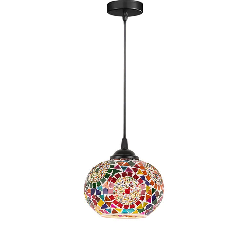 Bohemian Mosaic Pendant Light European Bar Dining Bedroom Hanging Lamp
