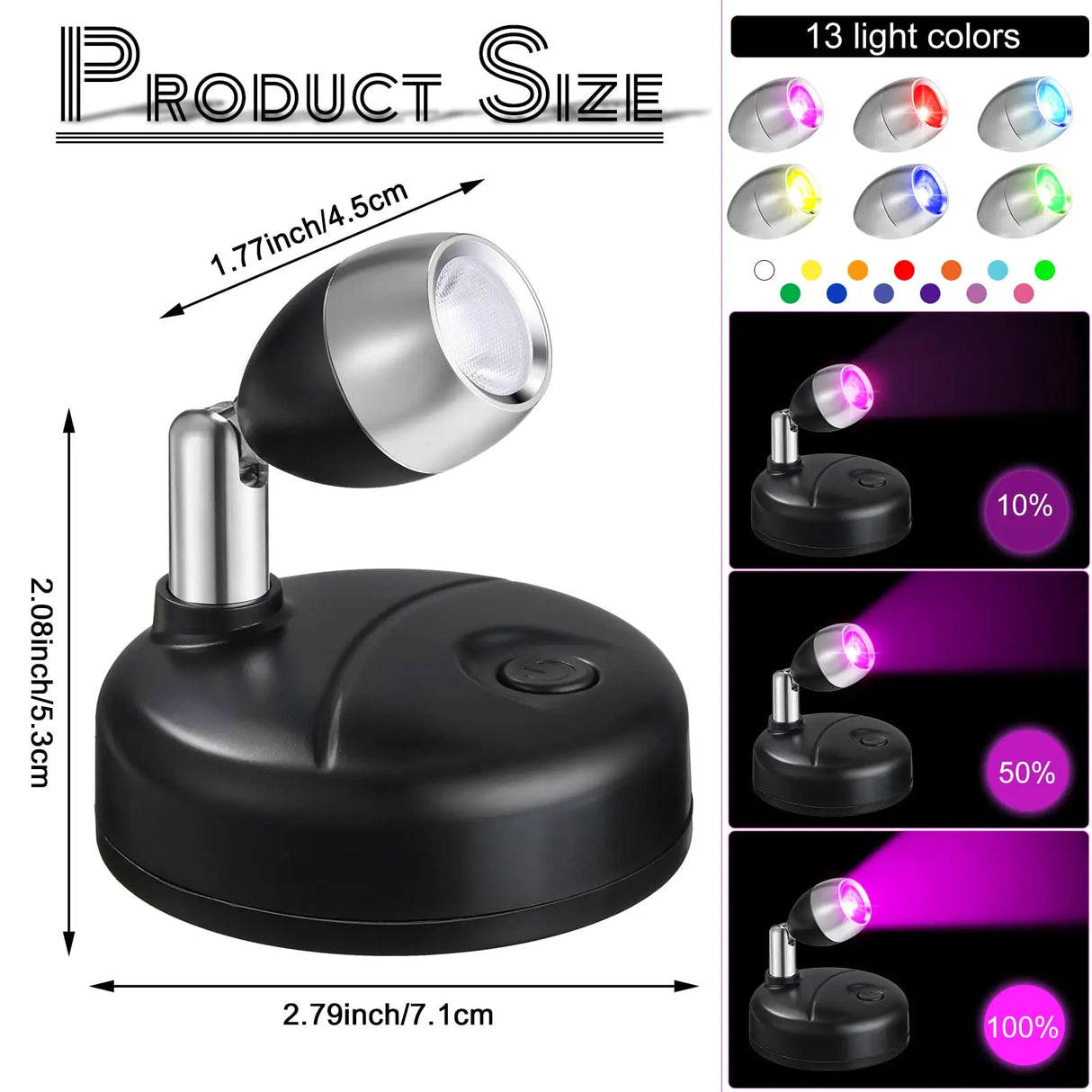Dimmable LED Wall Sconce Remote Control 360° Rotating Bedroom Hallway Light
