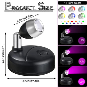 Dimmable LED Wall Sconce Remote Control 360° Rotating Bedroom Hallway Light