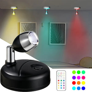 Dimmable LED Wall Sconce Remote Control 360° Rotating Bedroom Hallway Light