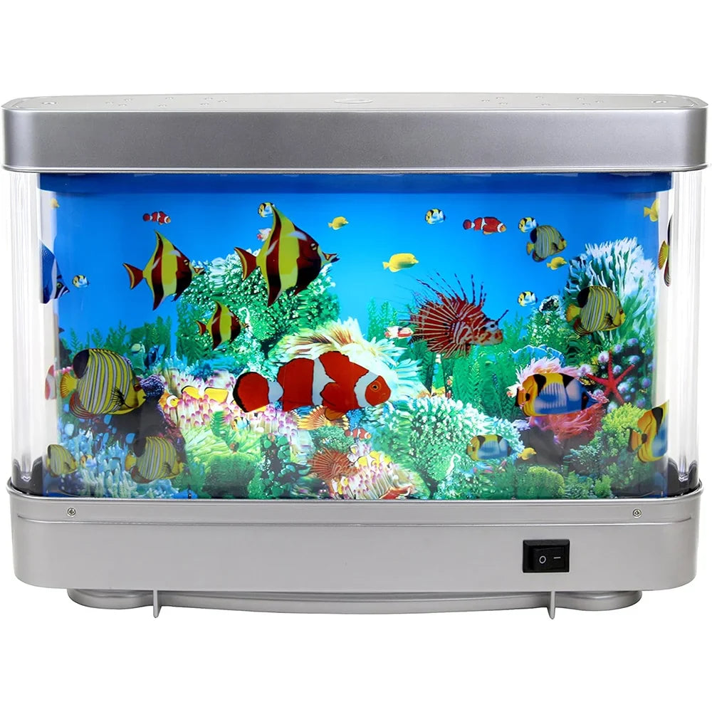 Tropical Fish Tank Lamp Virtual Aquarium LED Night Light Kids Room Gift