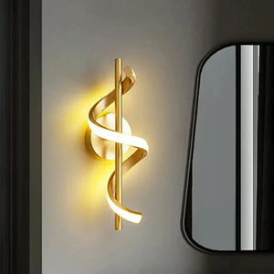 Nordic LED Wall Lamp Minimalist Bedside Sconce Black White Gold Indoor Light