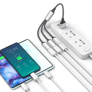 USB Cable Splitter Hub 4 Port Multi Charging Adapter OTG for Phone PC Laptop
