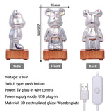 3D Firework Bear LED Night Light Color Changing USB Bedroom Kids Gift Lamp