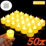 50 PCS LED Flameless Tealight Candles – Battery Operated Warm Light Decor