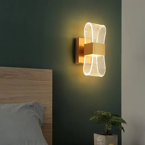 Gold Modern LED Wall Lamp – Luxury Aluminum Bedside Light for Bedroom & Living Room