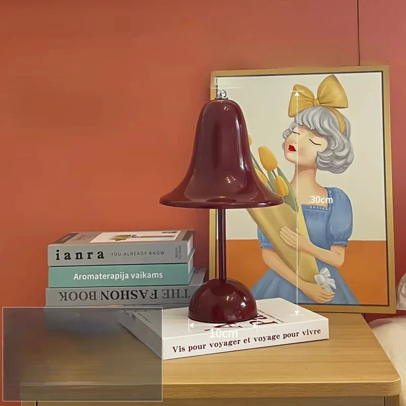 LED Bell Desk Lamp Touch Dimmable Rechargeable Table Night Light Bedside Reading