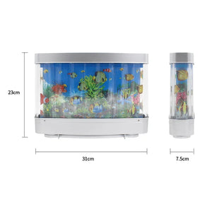 Tropical Fish Tank Lamp Virtual Aquarium LED Night Light Kids Room Gift