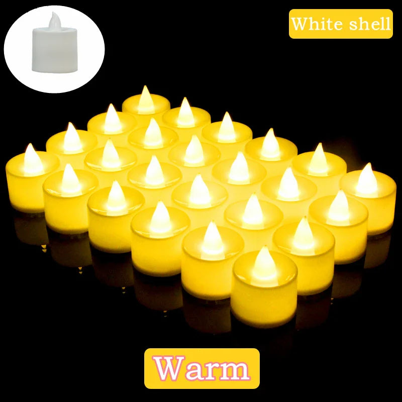 50 PCS LED Flameless Tealight Candles – Battery Operated Warm Light Decor