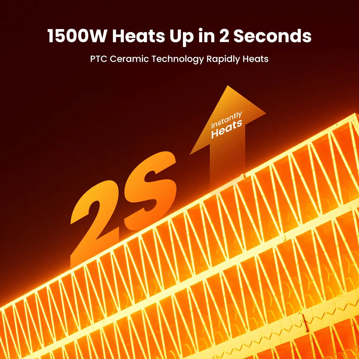 1500W Space Heater with Remote Control, PTC Fast Heating, and 70° Oscillation