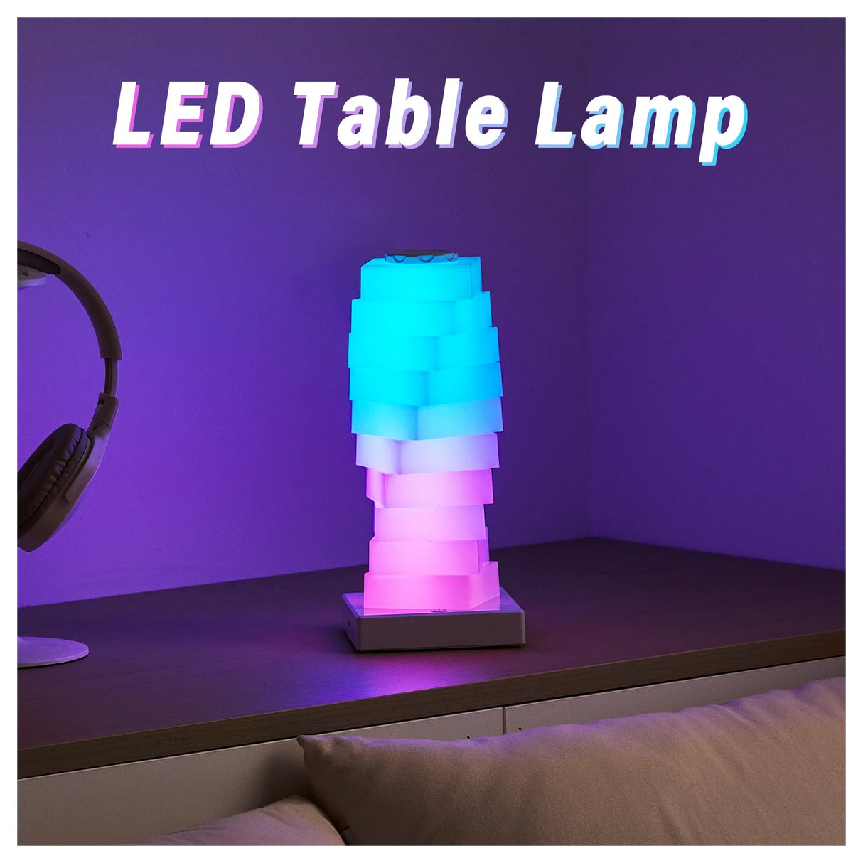 Touch RGB LED Table Lamp 16 Color Changing Bedside Ambient Night Light