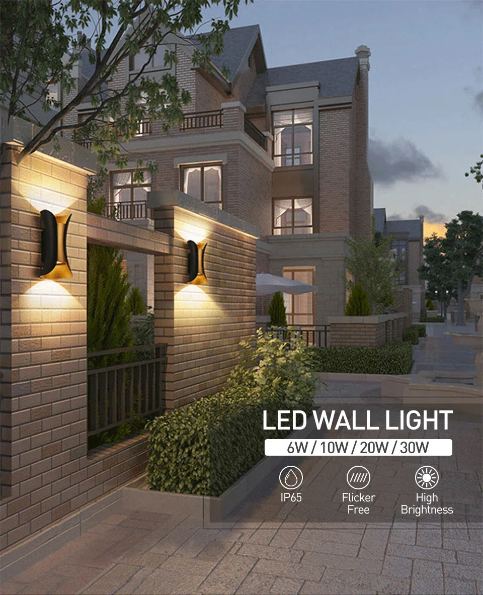 IP65 LED Outdoor Wall Light – 6W/10W Waterproof Aluminum Sconce for Porch Garden