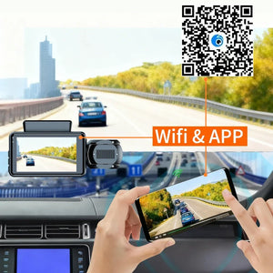 3 Channel 1080P Dash Cam with WiFi Night Vision Car DVR