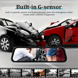 4K Mirror Dash Cam with Touch Screen, Front Rear Dual Recording & Night Vision