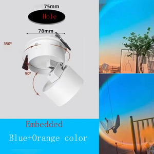 LED Recessed Ceiling Downlight Sunset Projection Rainbow Night Light Bedroom Decor