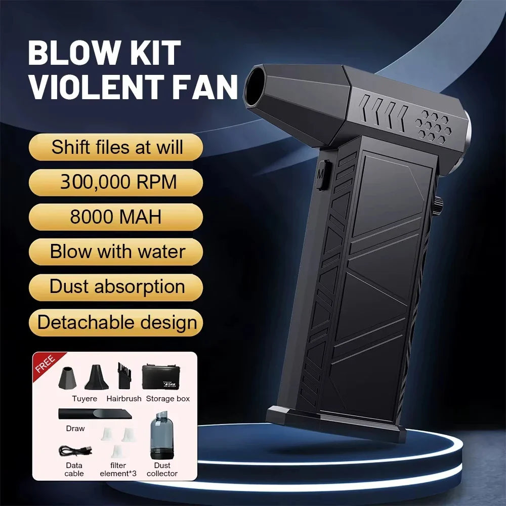 300000RPM X9 Turbo Air Duster – Powerful Brushless Jet Blower Vacuum for PC & Car