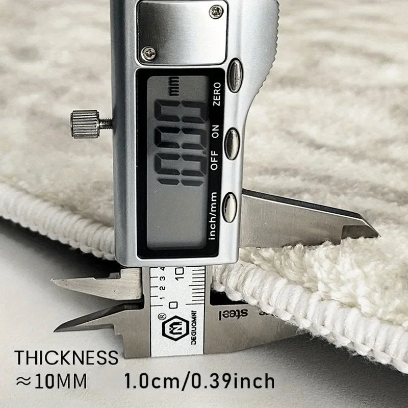 Cream Irregular Area Rug Non Slip Modern Nordic Wave Floor Mat