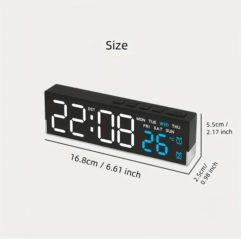 Smart LED Alarm Clock with Night Light Digital Bedside Clock 12/24H Display