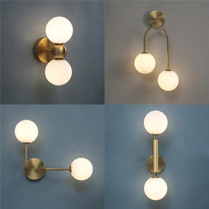 Modern Glass Ball Wall Sconce Bedroom Bedside Living Room Background Light